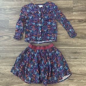 Floral Shirt and Skirt Set